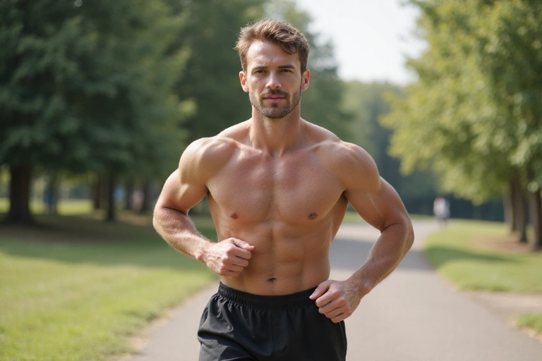Mężczyzna ćwiczący, symbolizujący energię i witalność